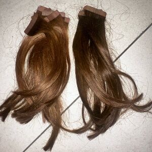 Tape in Human Hair Extensions 8 inches Light Brown and Medium Brown 20 pieces